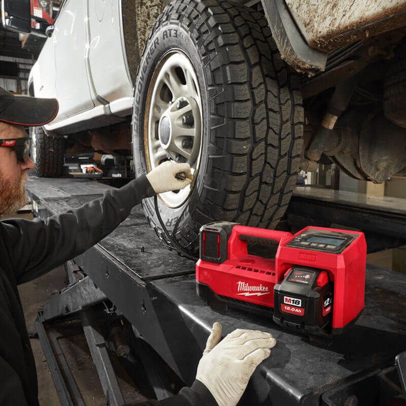 Milwaukee M18 Inflator Action Shot Milwaukee M18 Inflator Action Shot